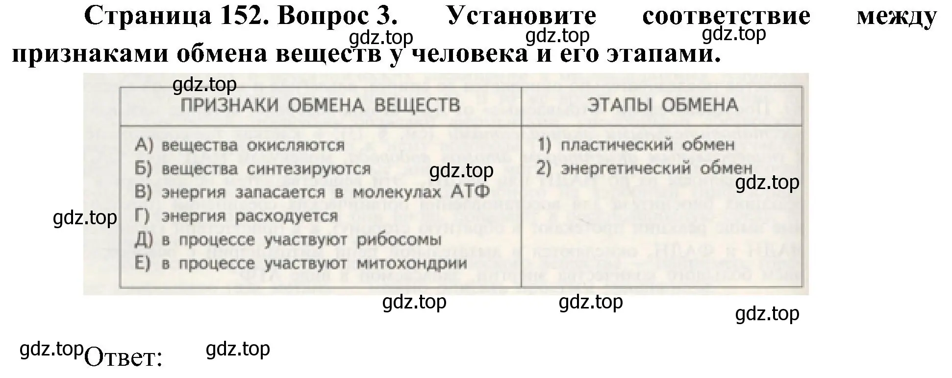 Решение номер 3 (страница 152) гдз по биологии 10 класс Пасечник, Каменский, учебник