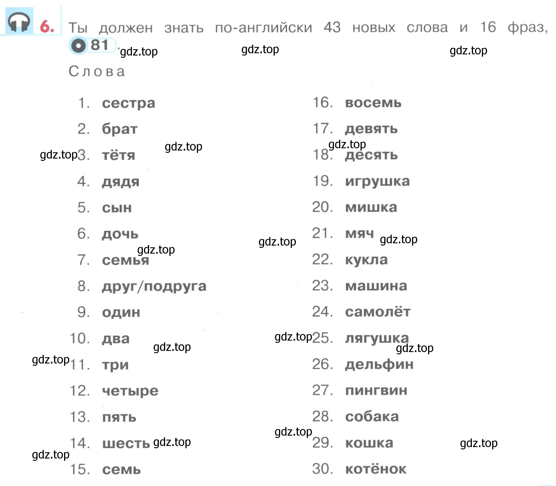 Условие номер 6 (страница 87) гдз по английскому языку 1 класс Верещагина, Притыкина, учебник