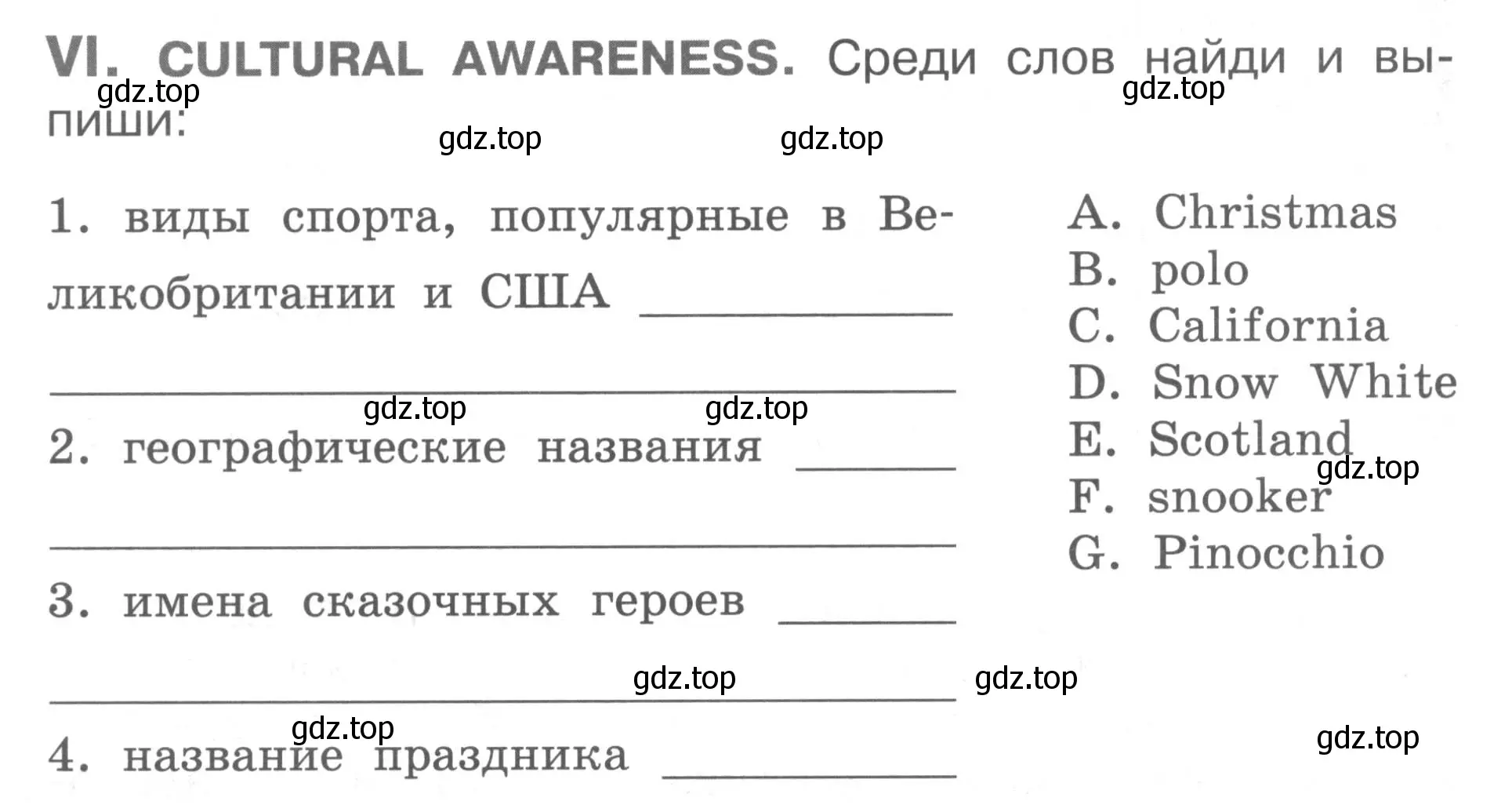 Условие  VI (страница 44) гдз по английскому языку 2-4 класс Кузовлев, Лапа, контрольные задания