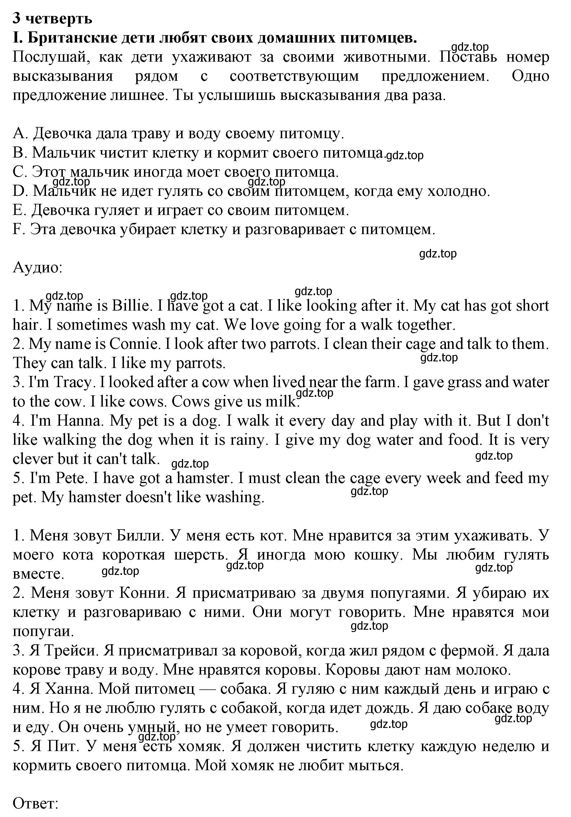 Решение  I (страница 38) гдз по английскому языку 2-4 класс Кузовлев, Лапа, контрольные задания