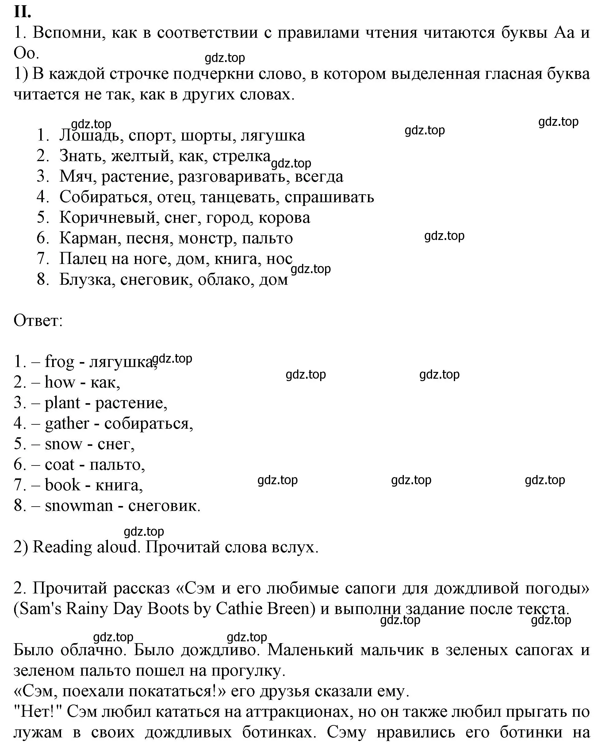 Решение  II (страница 38) гдз по английскому языку 2-4 класс Кузовлев, Лапа, контрольные задания