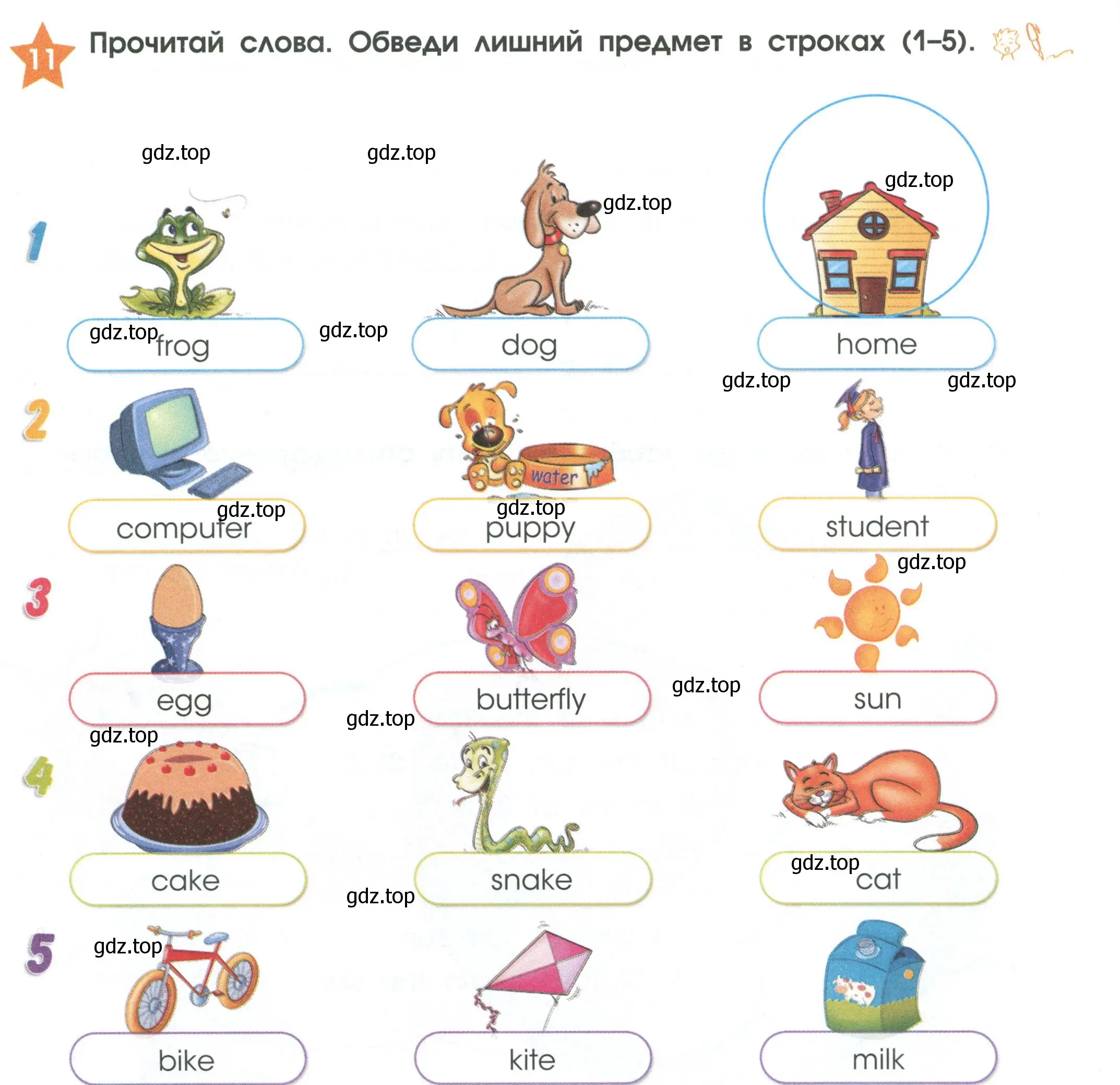 Условие номер 11 (страница 8) гдз по английскому языку 2 класс Баранова, Дули, рабочая тетрадь 1 часть