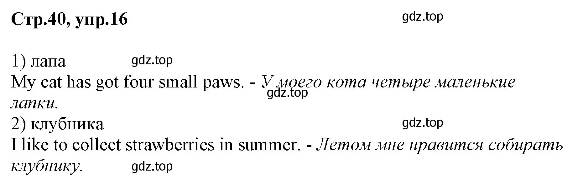 Решение номер 16 (страница 40) гдз по английскому языку 2 класс Баранова, Дули, рабочая тетрадь 1 часть