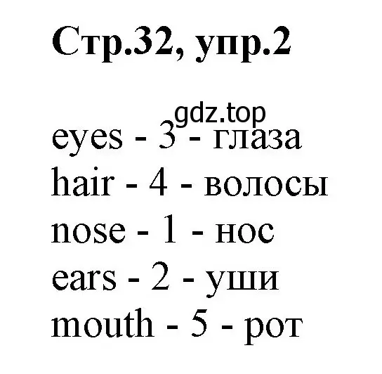 Решение номер 2 (страница 32) гдз по английскому языку 2 класс Баранова, Дули, рабочая тетрадь 1 часть