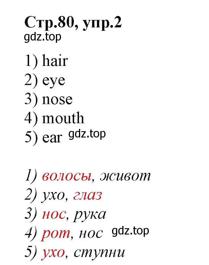 Решение номер 2 (страница 80) гдз по английскому языку 2 класс Баранова, Дули, учебник 1 часть