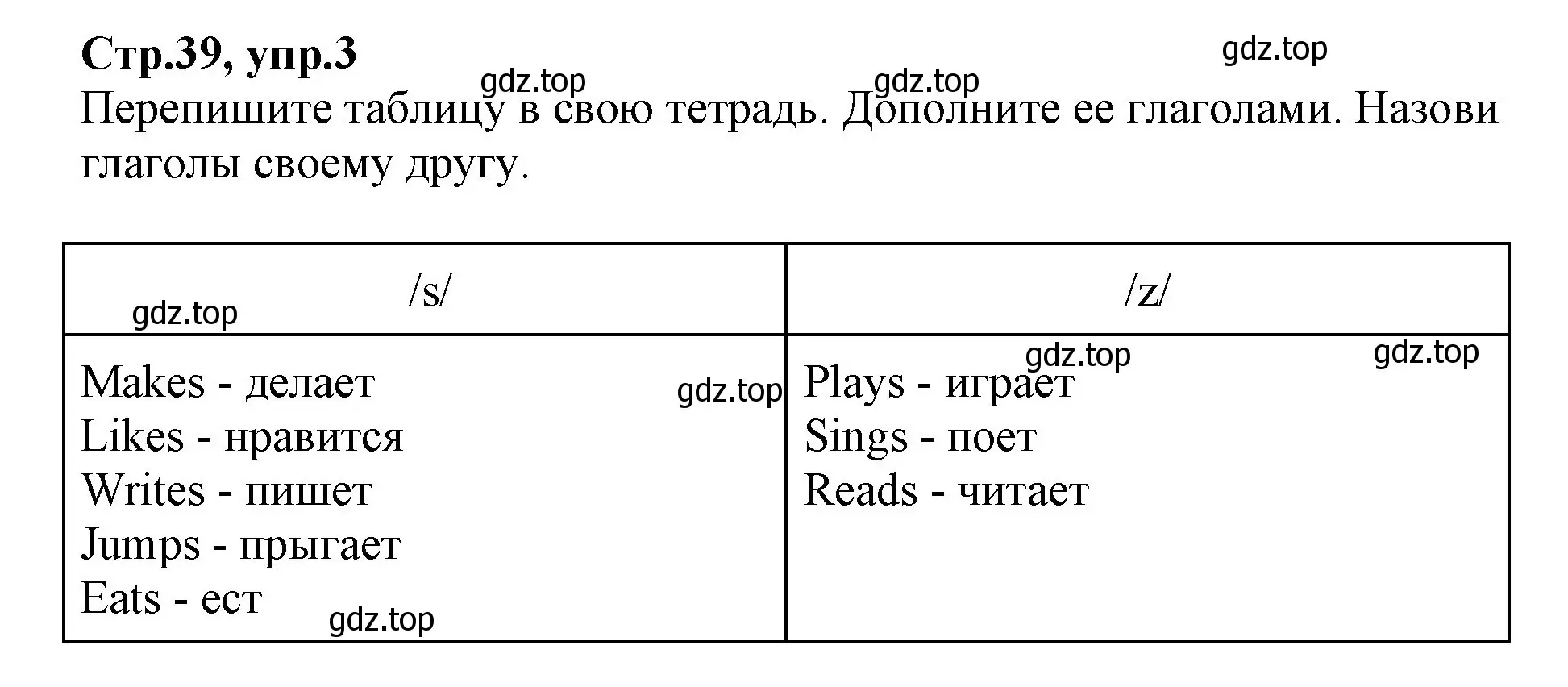 Решение номер 3 (страница 39) гдз по английскому языку 2 класс Баранова, Дули, учебник 2 часть