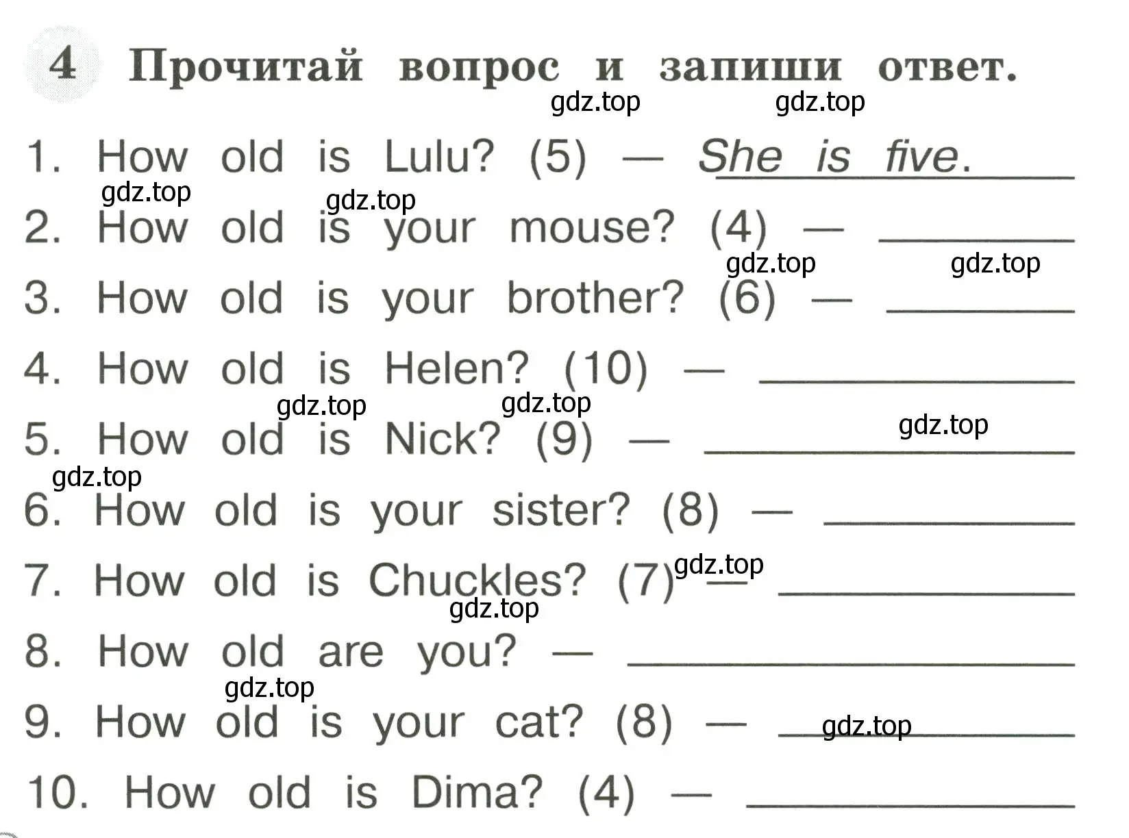 Условие номер 4 (страница 20) гдз по английскому языку 2 класс Юшина, грамматический тренажёр