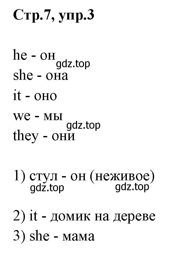 Решение номер 3 (страница 7) гдз по английскому языку 2 класс Юшина, грамматический тренажёр