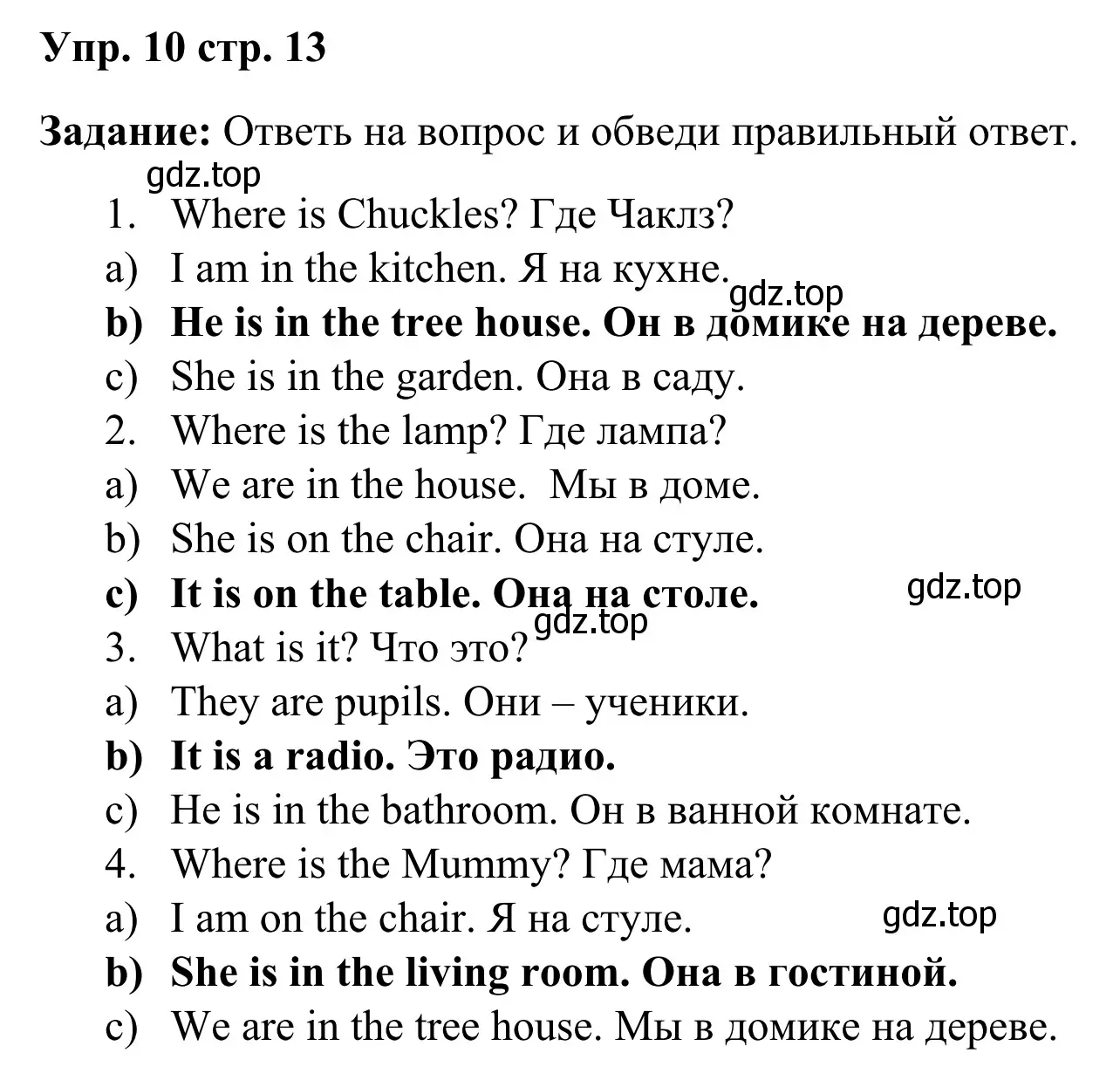 Решение 2. номер 10 (страница 13) гдз по английскому языку 2 класс Юшина, грамматический тренажёр