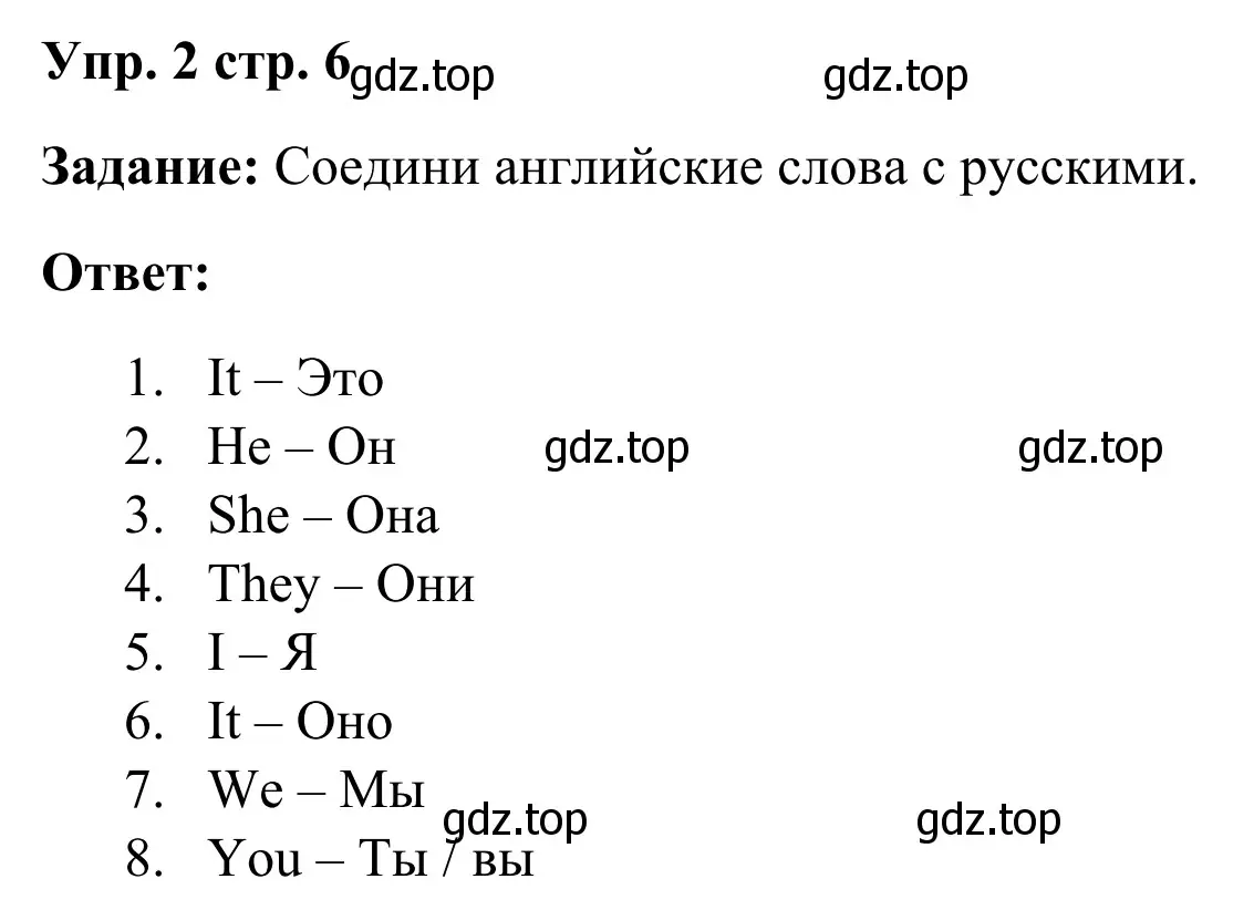 Решение 2. номер 2 (страница 6) гдз по английскому языку 2 класс Юшина, грамматический тренажёр