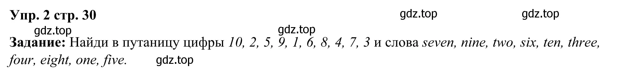 Решение 2. номер 2 (страница 30) гдз по английскому языку 2 класс Юшина, грамматический тренажёр