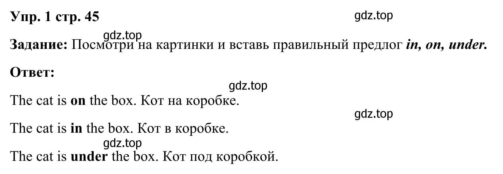 Решение 2. номер 1 (страница 45) гдз по английскому языку 2 класс Юшина, грамматический тренажёр