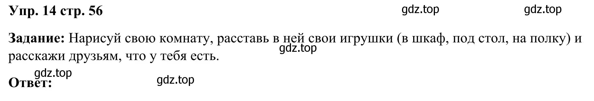 Решение 2. номер 14 (страница 56) гдз по английскому языку 2 класс Юшина, грамматический тренажёр