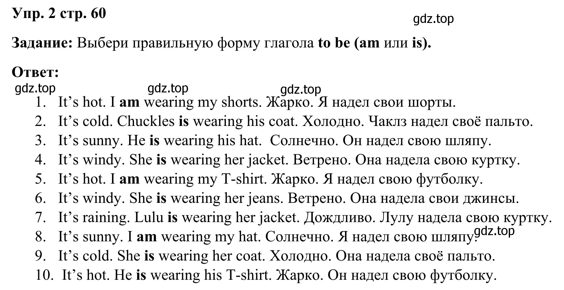 Решение 2. номер 2 (страница 60) гдз по английскому языку 2 класс Юшина, грамматический тренажёр