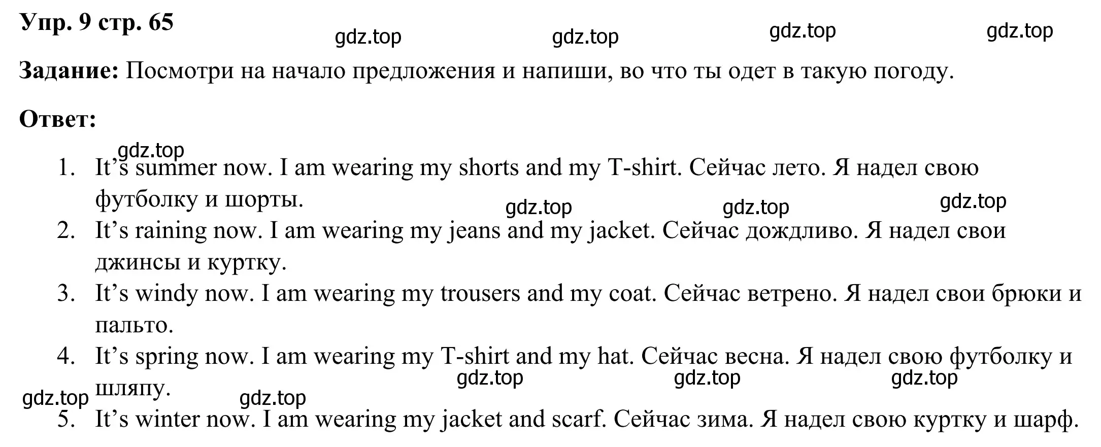 Решение 2. номер 9 (страница 65) гдз по английскому языку 2 класс Юшина, грамматический тренажёр