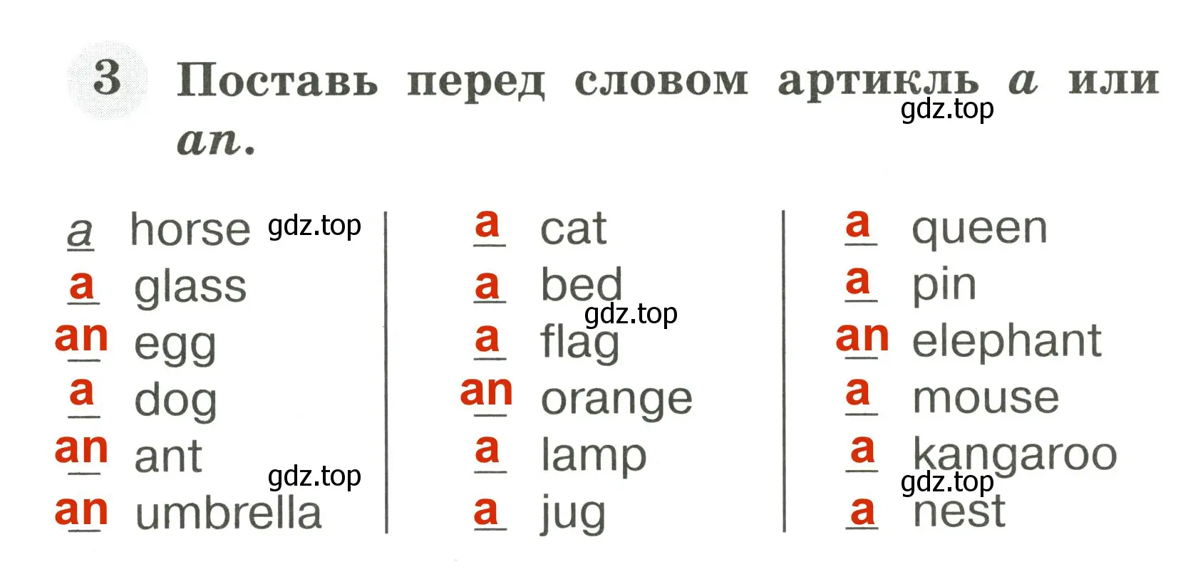 Решение 3. номер 3 (страница 5) гдз по английскому языку 2 класс Юшина, грамматический тренажёр