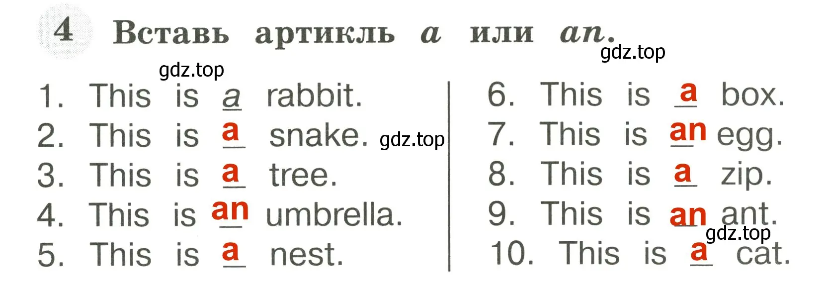 Решение 3. номер 4 (страница 5) гдз по английскому языку 2 класс Юшина, грамматический тренажёр