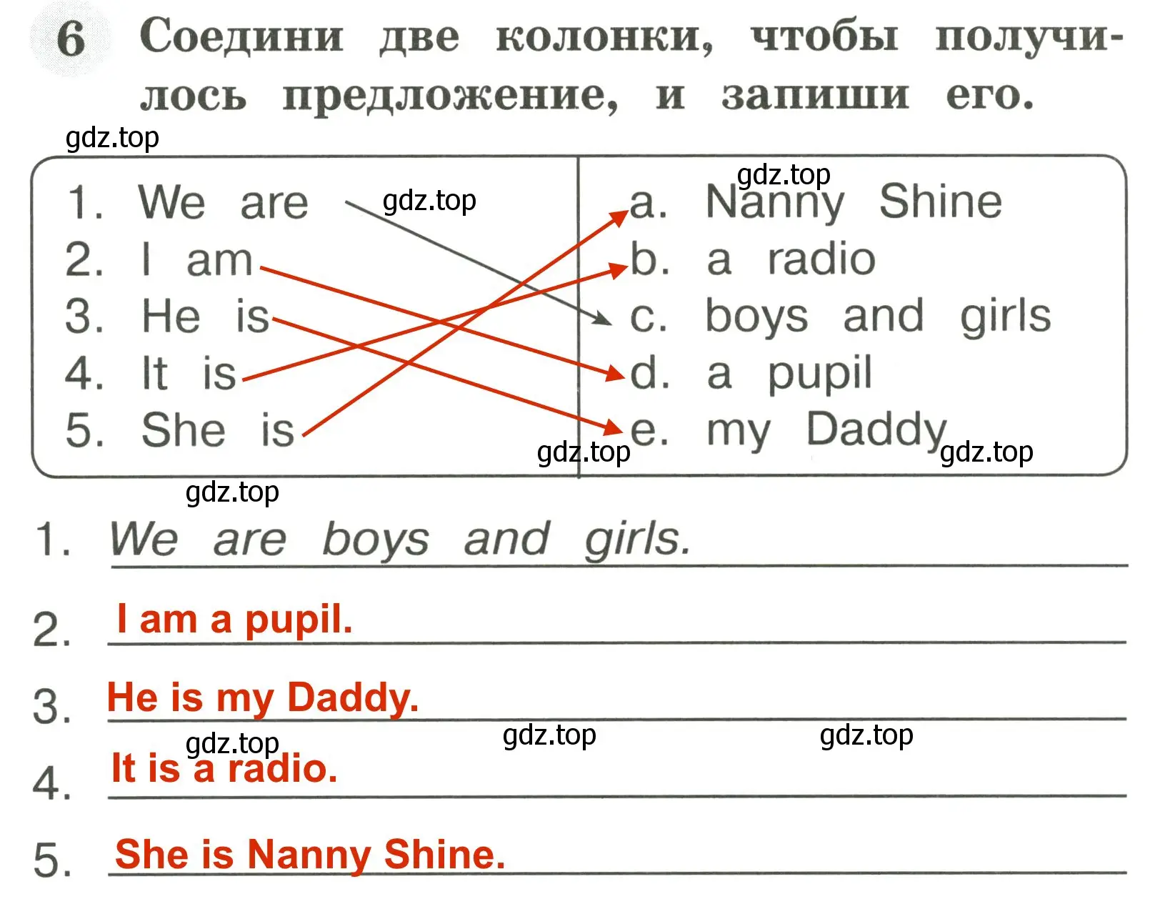 Решение 3. номер 6 (страница 9) гдз по английскому языку 2 класс Юшина, грамматический тренажёр