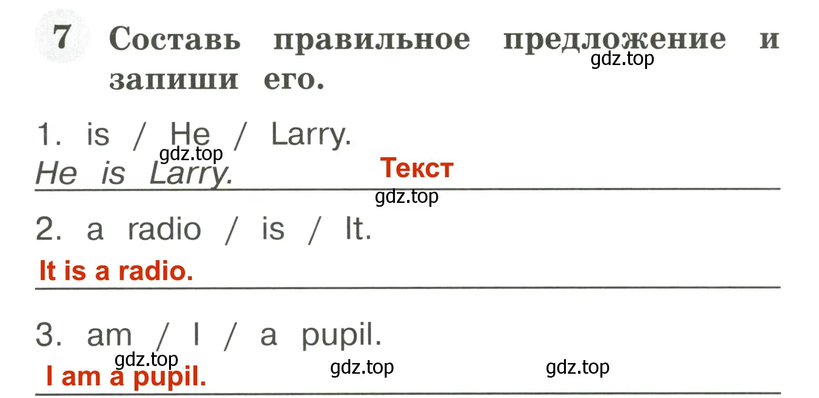 Решение 3. номер 7 (страница 9) гдз по английскому языку 2 класс Юшина, грамматический тренажёр