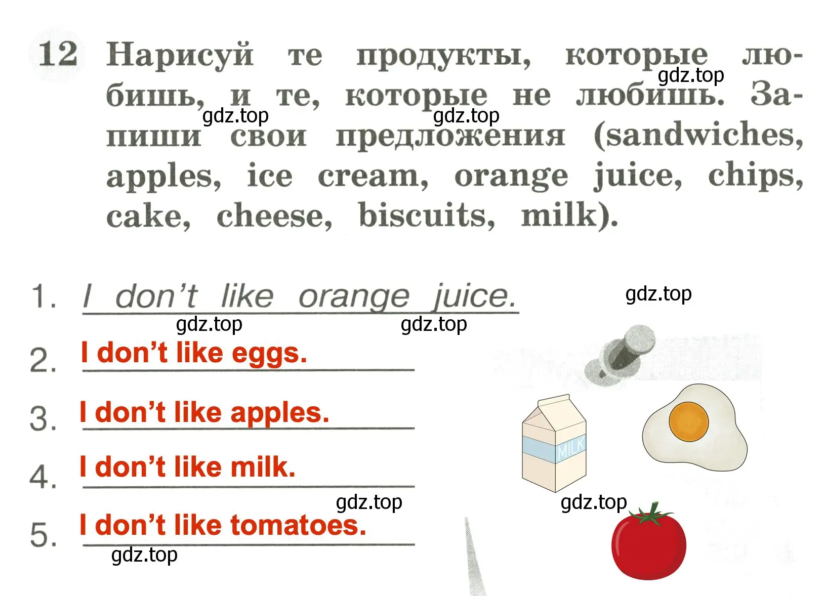 Решение 3. номер 12 (страница 25) гдз по английскому языку 2 класс Юшина, грамматический тренажёр