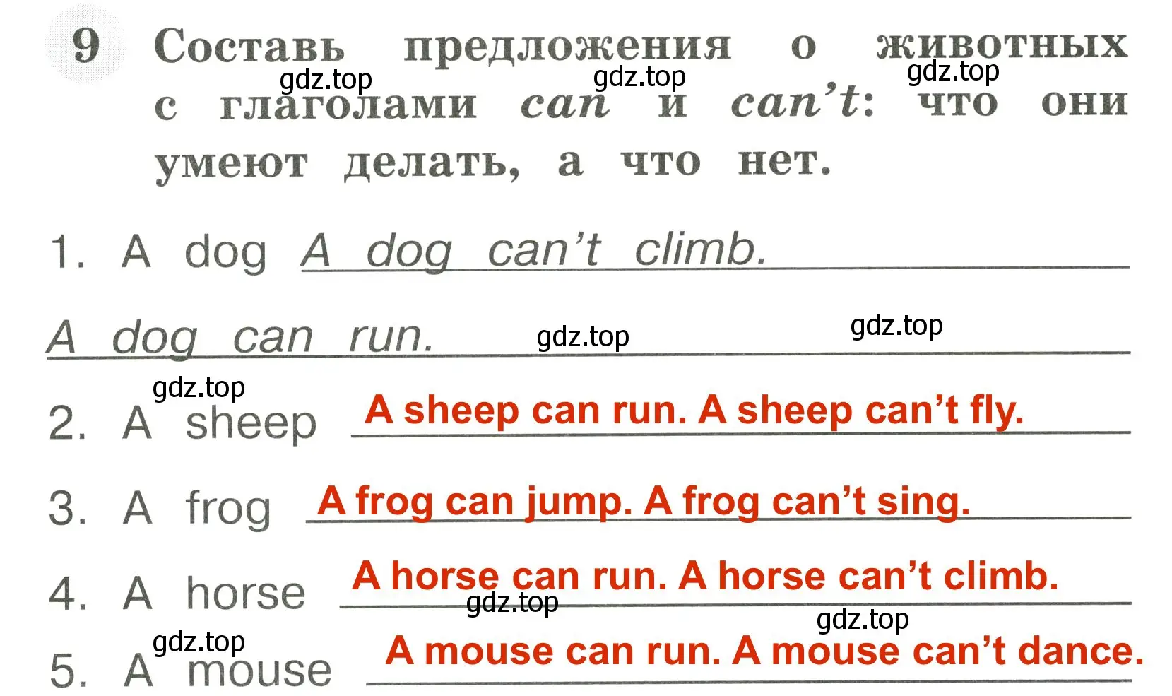 Решение 3. номер 9 (страница 39) гдз по английскому языку 2 класс Юшина, грамматический тренажёр