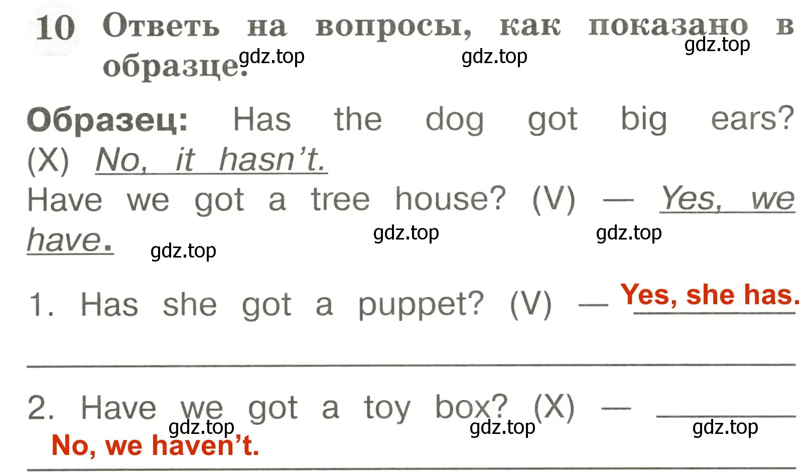 Решение 3. номер 10 (страница 53) гдз по английскому языку 2 класс Юшина, грамматический тренажёр