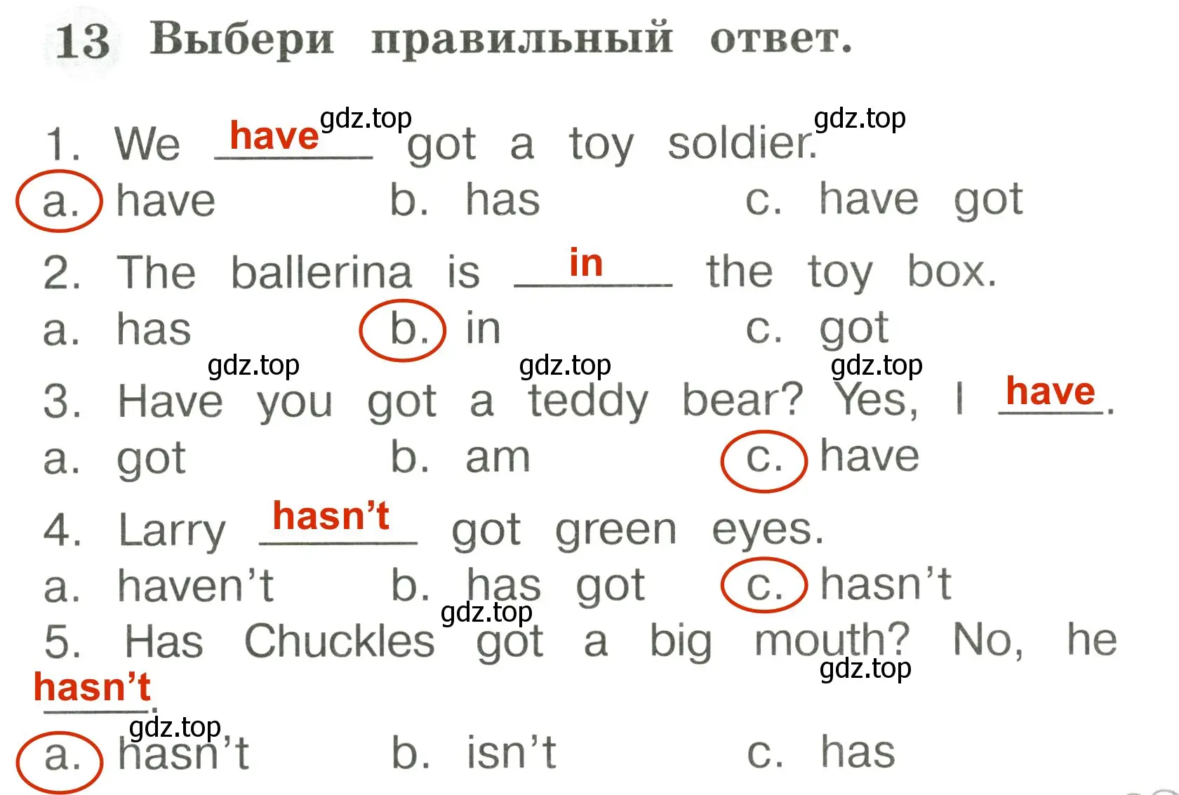 Решение 3. номер 13 (страница 55) гдз по английскому языку 2 класс Юшина, грамматический тренажёр