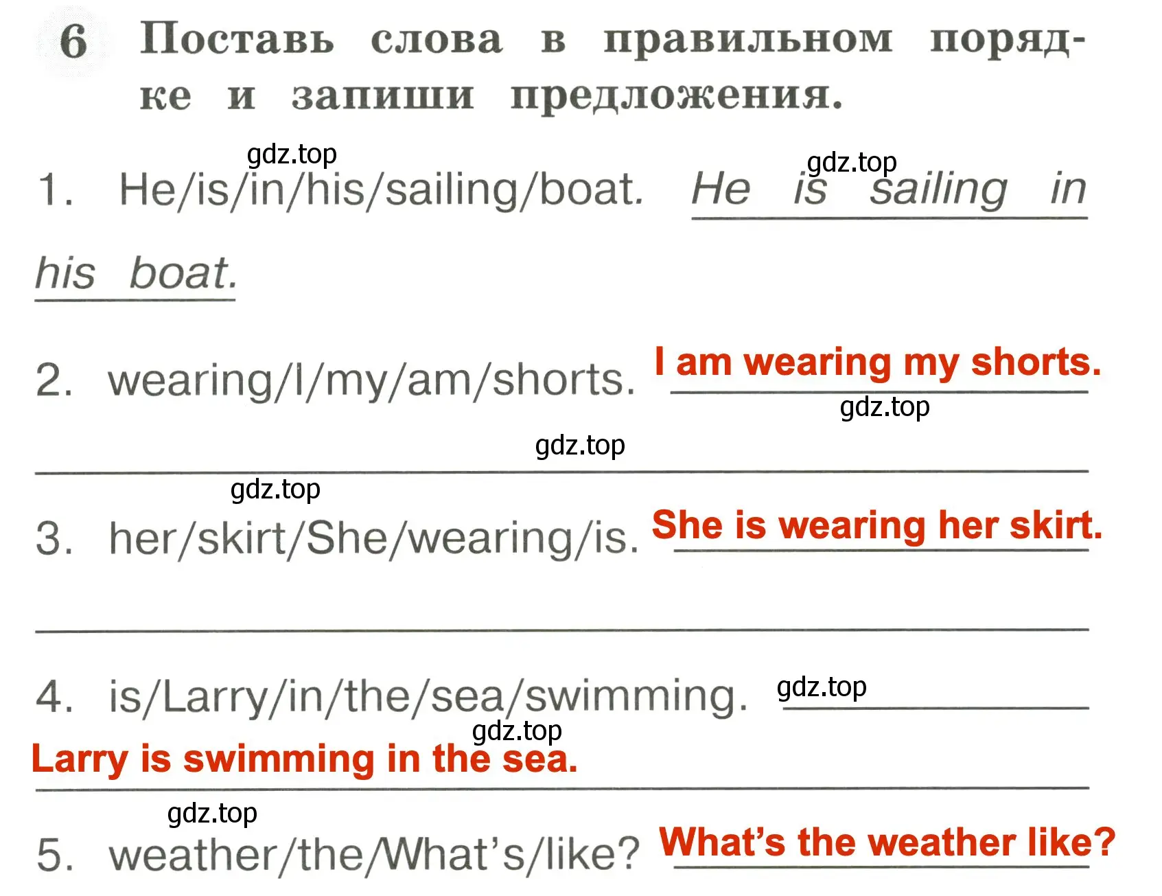 Решение 3. номер 6 (страница 63) гдз по английскому языку 2 класс Юшина, грамматический тренажёр