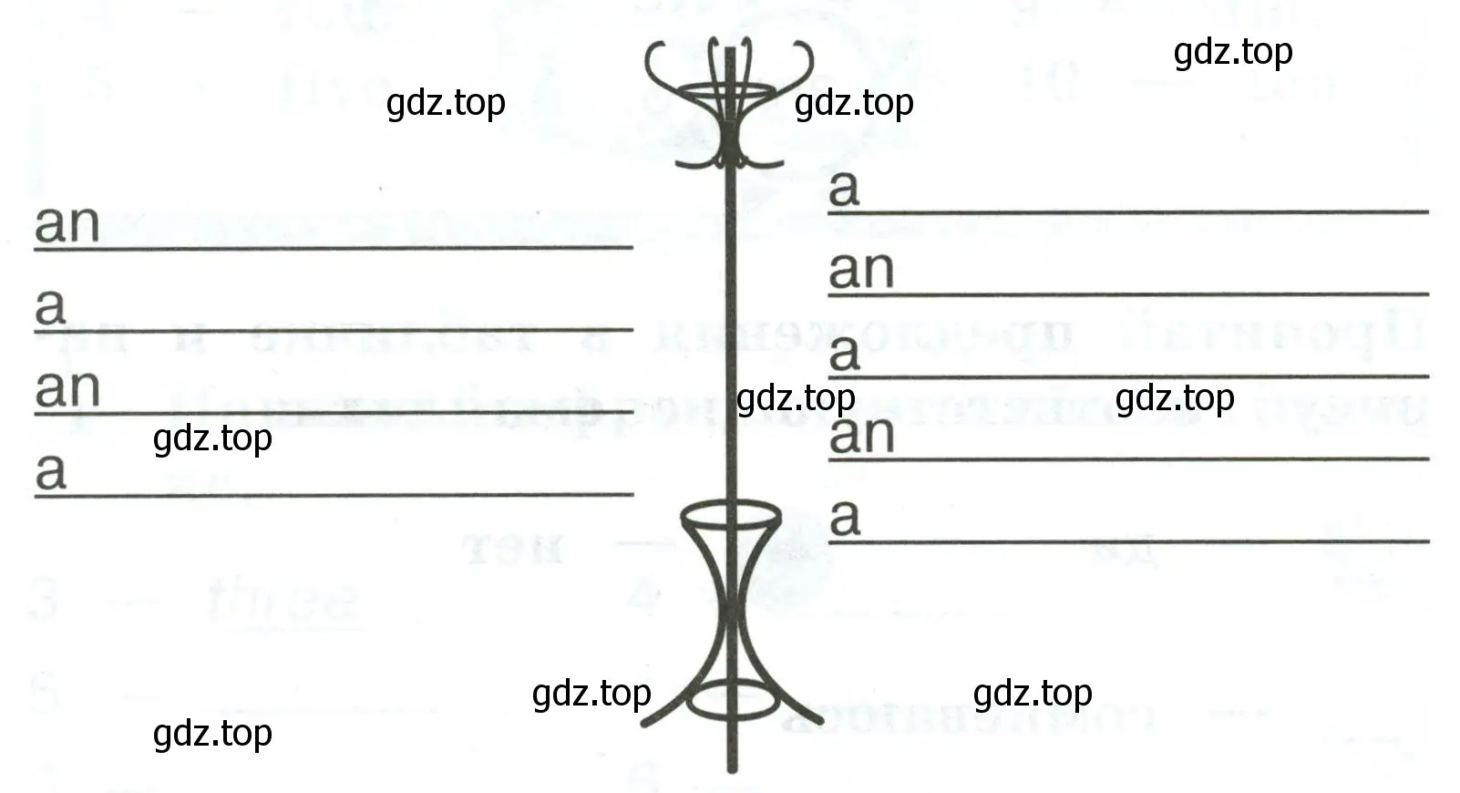 Развесить слова с правильным артиклем a или an на вешалку
