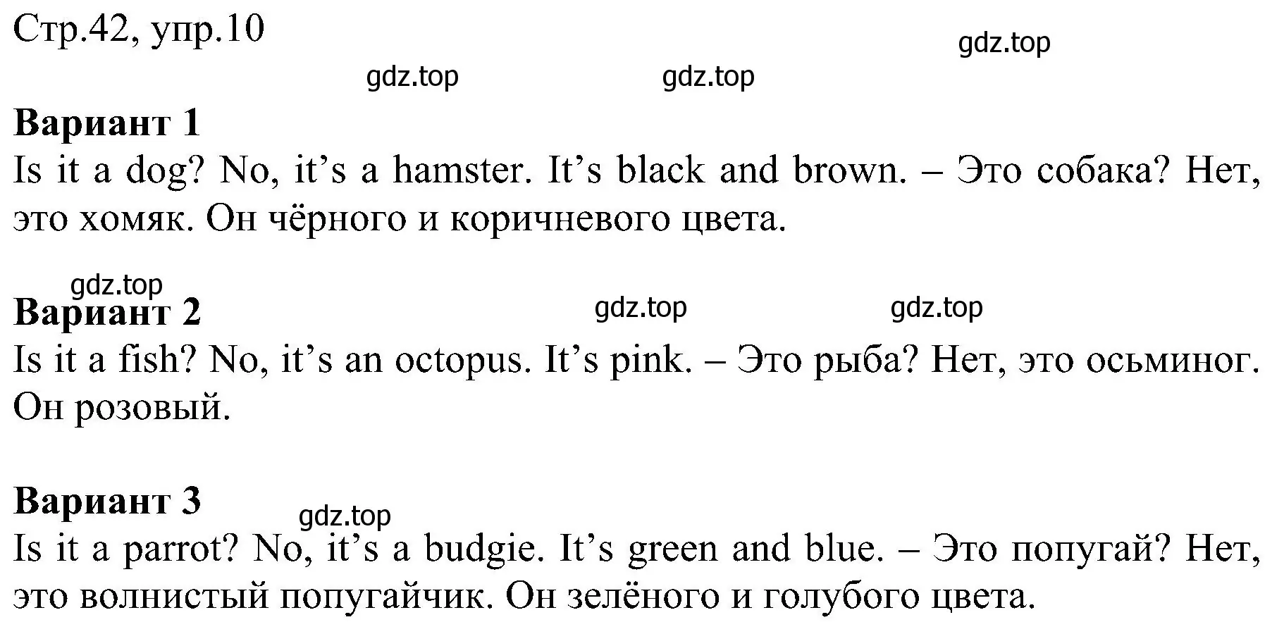 Решение номер 10 (страница 42) гдз по английскому языку 2 класс Комарова, Ларионова, рабочая тетрадь