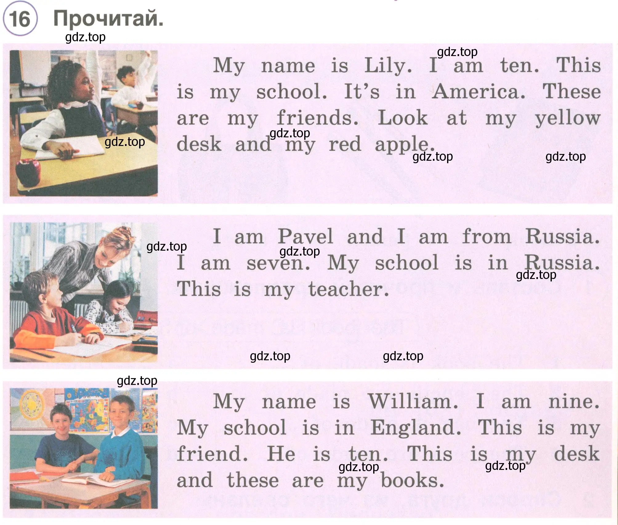 Условие номер 16 (страница 49) гдз по английскому языку 2 класс Комарова, Ларионова, учебник