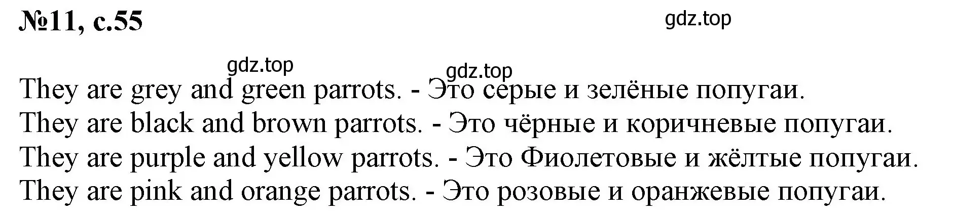 Решение номер 11 (страница 55) гдз по английскому языку 2 класс Комарова, Ларионова, учебник