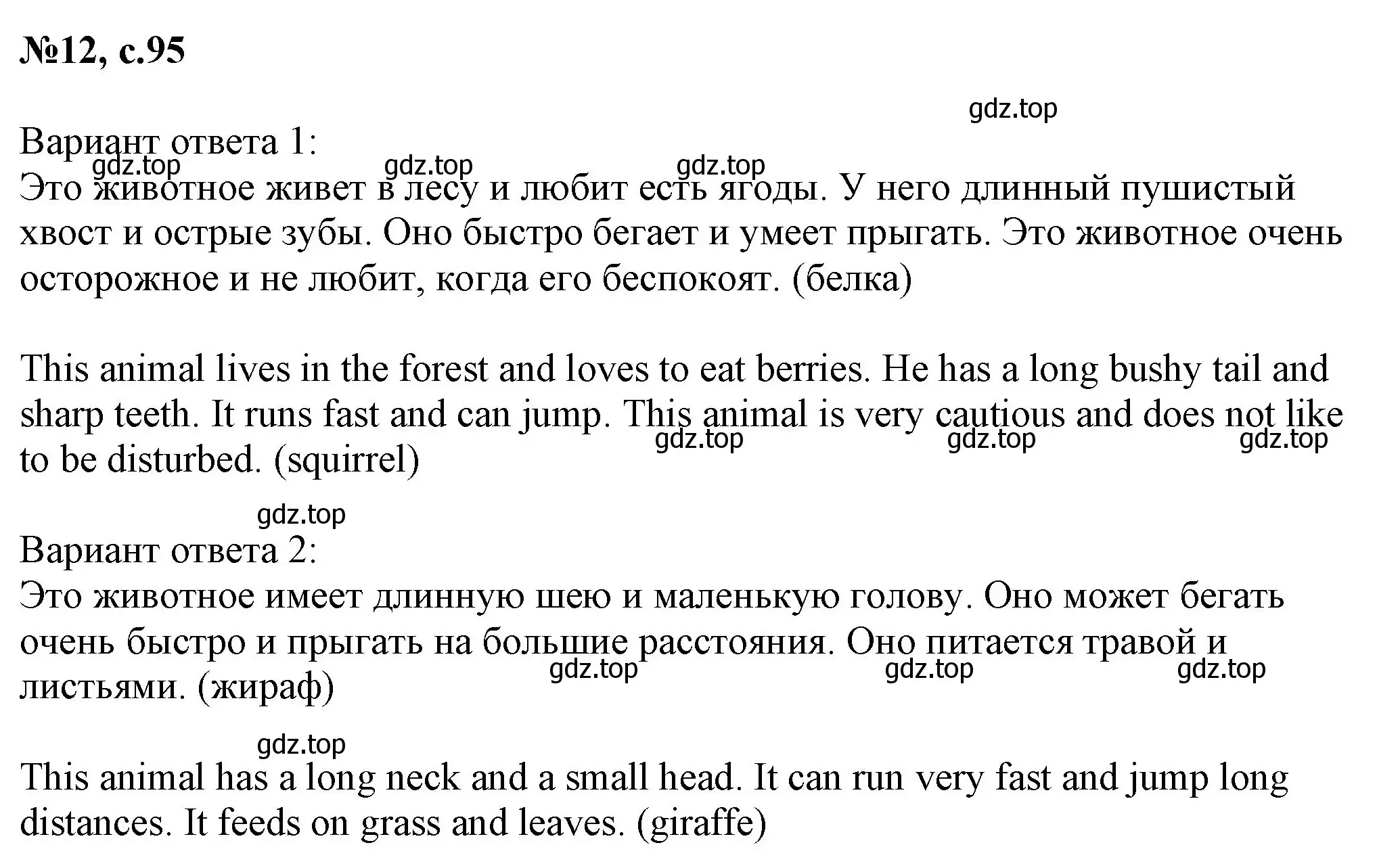 Решение номер 12 (страница 95) гдз по английскому языку 2 класс Комарова, Ларионова, учебник