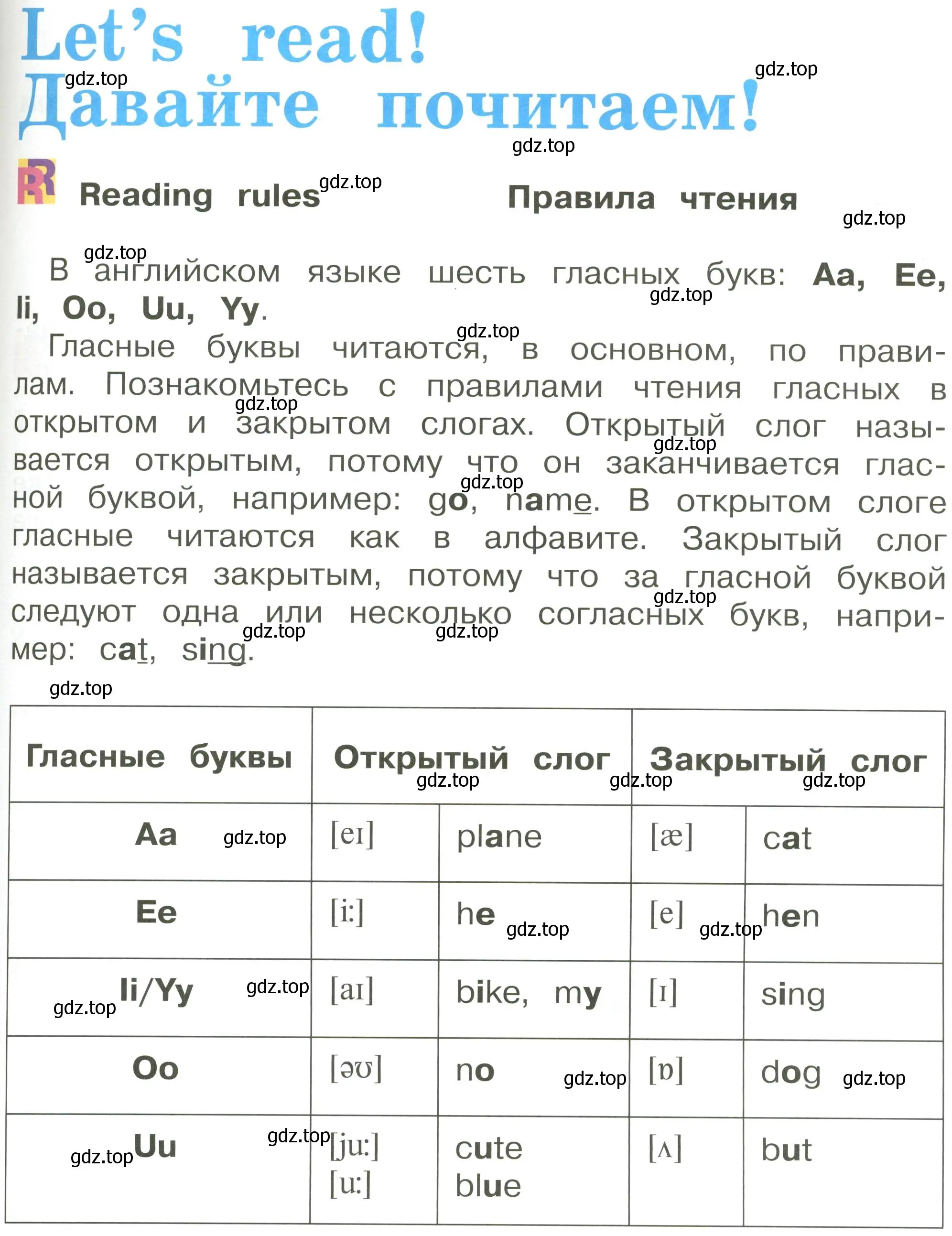 Условие  Reading rules (страница 89) гдз по английскому языку 2 класс Кузовлев, Перегудова, учебник 1 часть