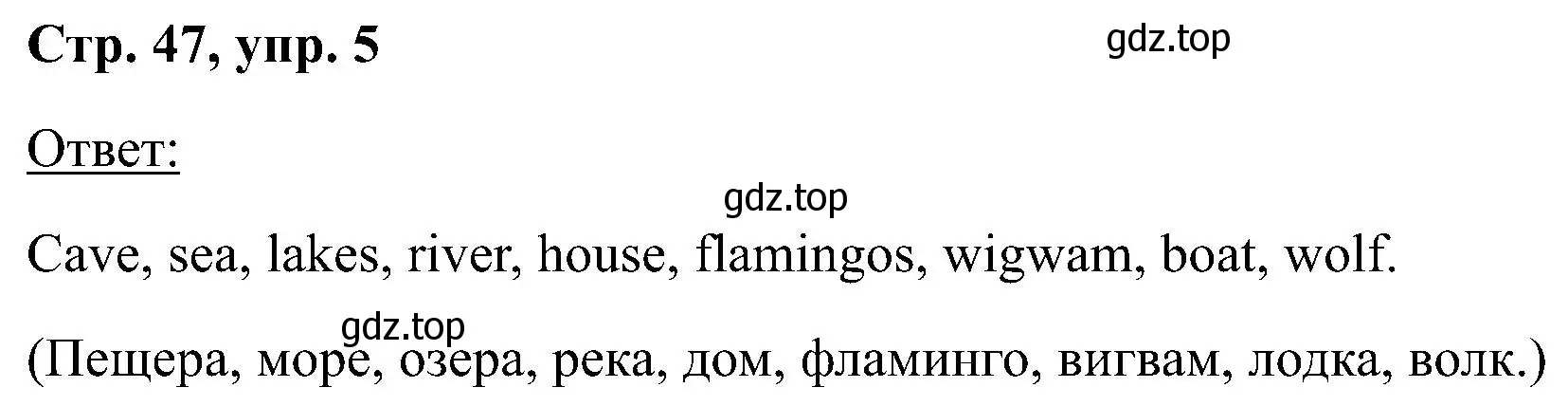 Решение номер 5 (страница 47) гдз по английскому языку 2 класс Кузовлев, Перегудова, учебник 2 часть