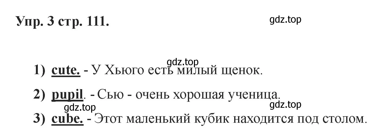 Решение номер 3 (страница 111) гдз по английскому языку 2 класс Афанасьева, Баранова, учебник 1 часть