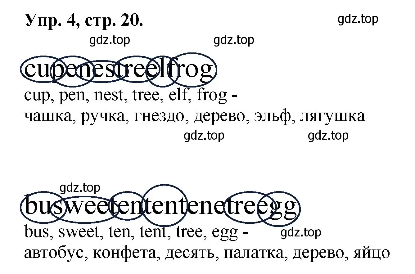 Решение номер 4 (страница 20) гдз по английскому языку 2 класс Афанасьева, Михеева, рабочая тетрадь