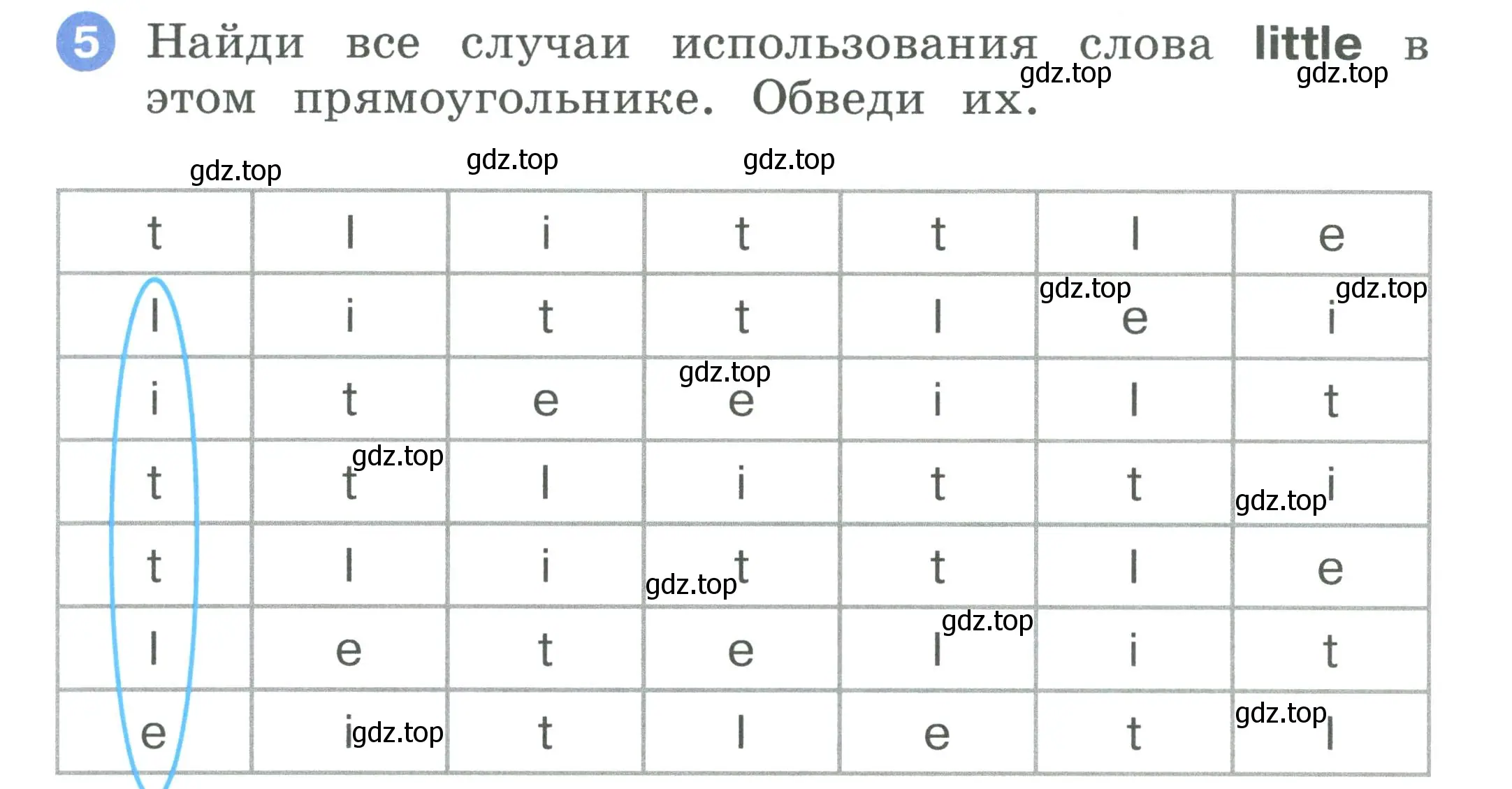 Условие номер 5 (страница 35) гдз по английскому языку 2 класс Афанасьева, Баранова, рабочая тетрадь 1 часть