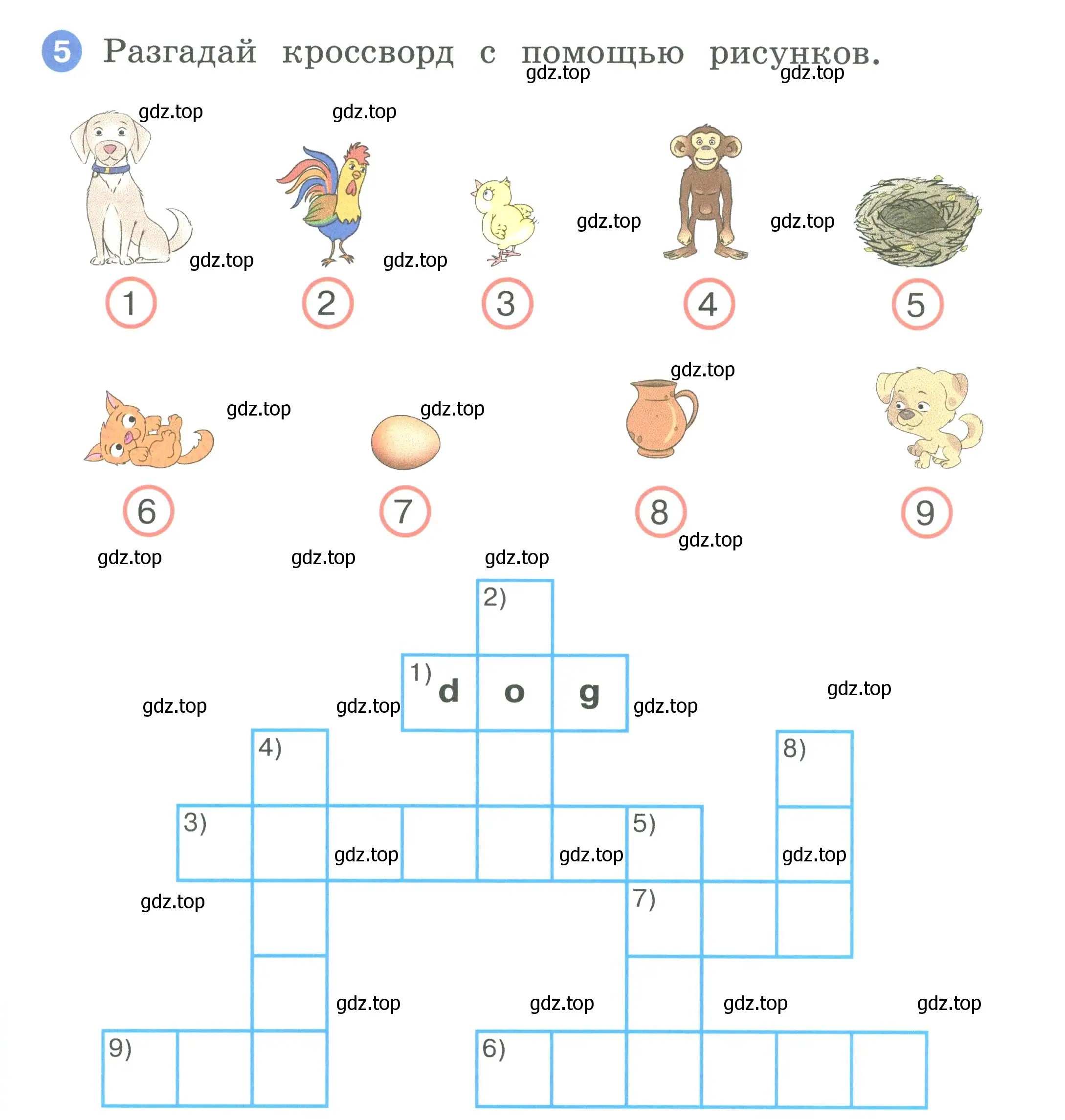 Условие номер 5 (страница 49) гдз по английскому языку 2 класс Афанасьева, Баранова, рабочая тетрадь 1 часть