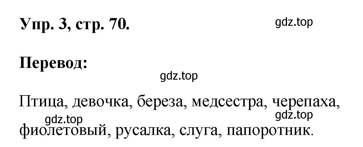 Решение номер 3 (страница 70) гдз по английскому языку 2 класс Афанасьева, Михеева, учебник 2 часть