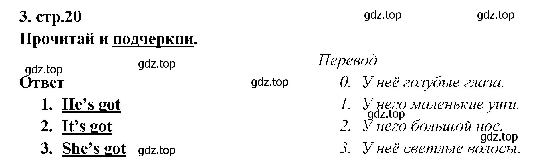 Решение номер 3 (страница 20) гдз по английскому языку 2 класс Быкова, Поспелова, контрольные задания