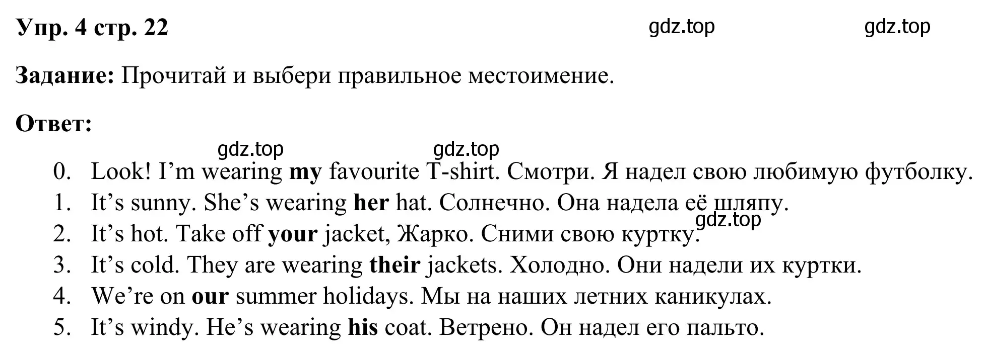 Решение 2. номер 4 (страница 22) гдз по английскому языку 2 класс Быкова, Поспелова, контрольные задания