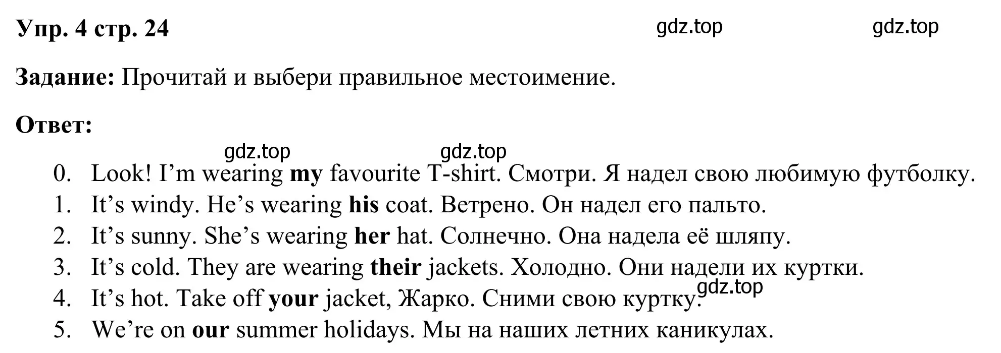 Решение 2. номер 4 (страница 24) гдз по английскому языку 2 класс Быкова, Поспелова, контрольные задания