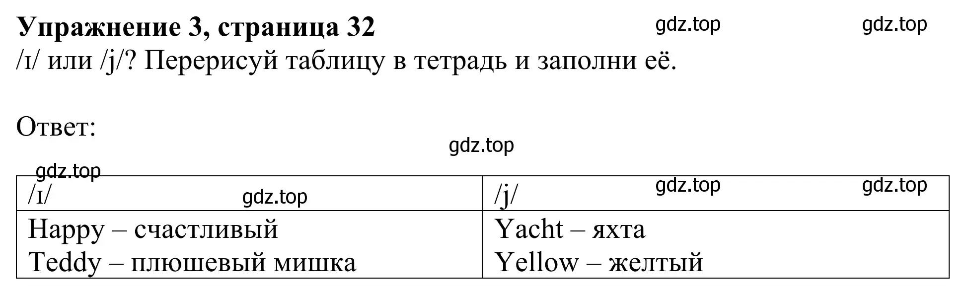 Решение 2. номер 3 (страница 32) гдз по английскому языку 2 класс Быкова, Дули, учебник 2 часть