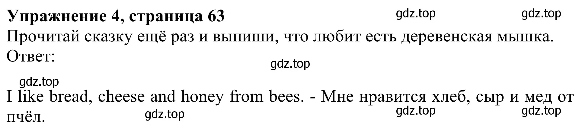 Решение 2. номер 4 (страница 63) гдз по английскому языку 2 класс Быкова, Дули, учебник 1 часть