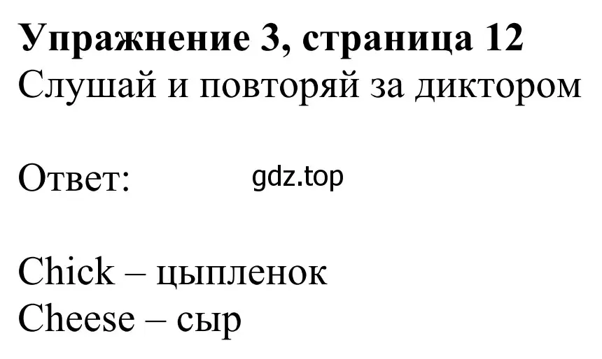 Решение 2. номер 3 (страница 13) гдз по английскому языку 2 класс Быкова, Дули, учебник 1 часть