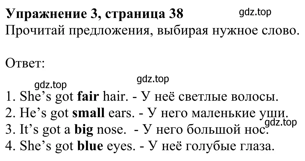 Решение 2. номер 3 (страница 38) гдз по английскому языку 2 класс Быкова, Дули, учебник 2 часть