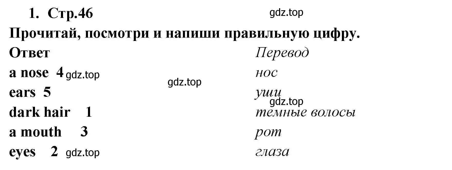 Решение номер 1 (страница 46) гдз по английскому языку 2 класс Быкова, Дули, рабочая тетрадь