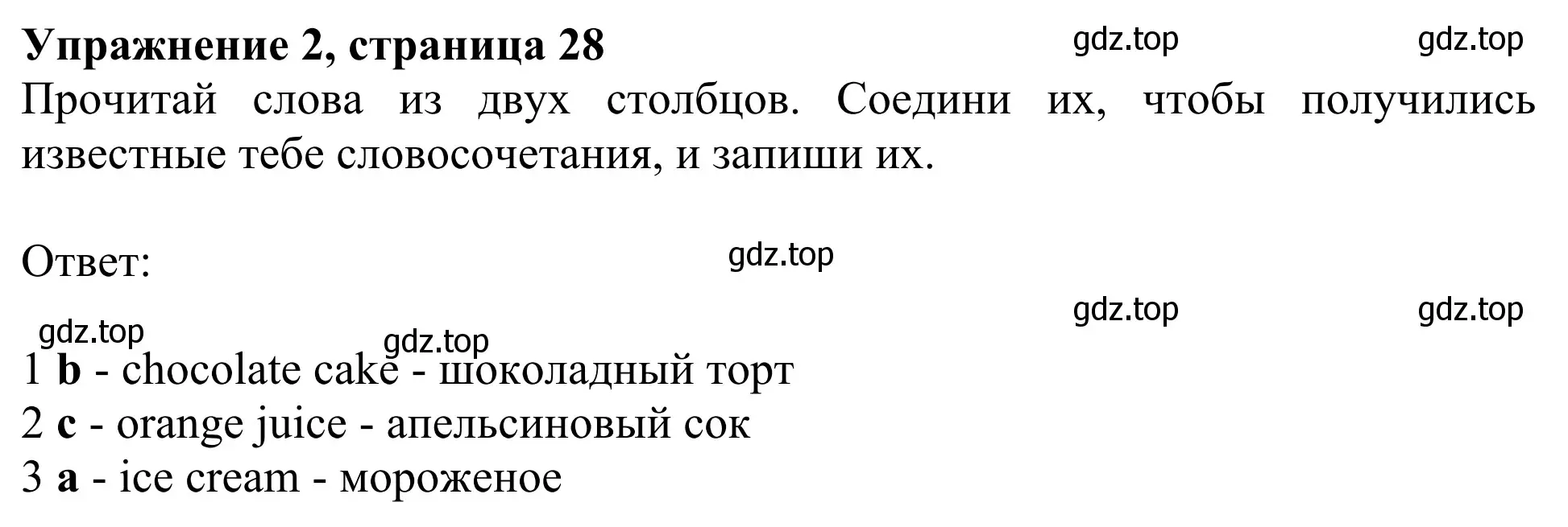 Решение 2. номер 2 (страница 28) гдз по английскому языку 2 класс Быкова, Дули, рабочая тетрадь