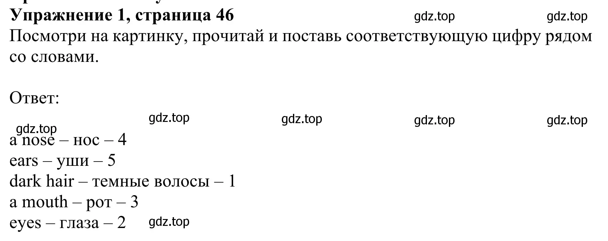 Решение 2. номер 1 (страница 46) гдз по английскому языку 2 класс Быкова, Дули, рабочая тетрадь